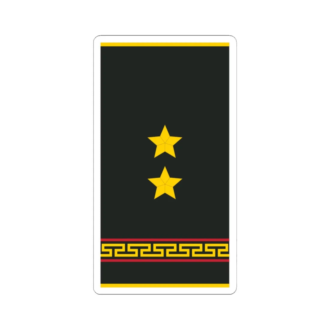 Mongolian Army 2LT shirt (Mongolia) (Military Rank) STICKER Vinyl Kiss-Cut Decal 6 Inch White - The Sticker Space