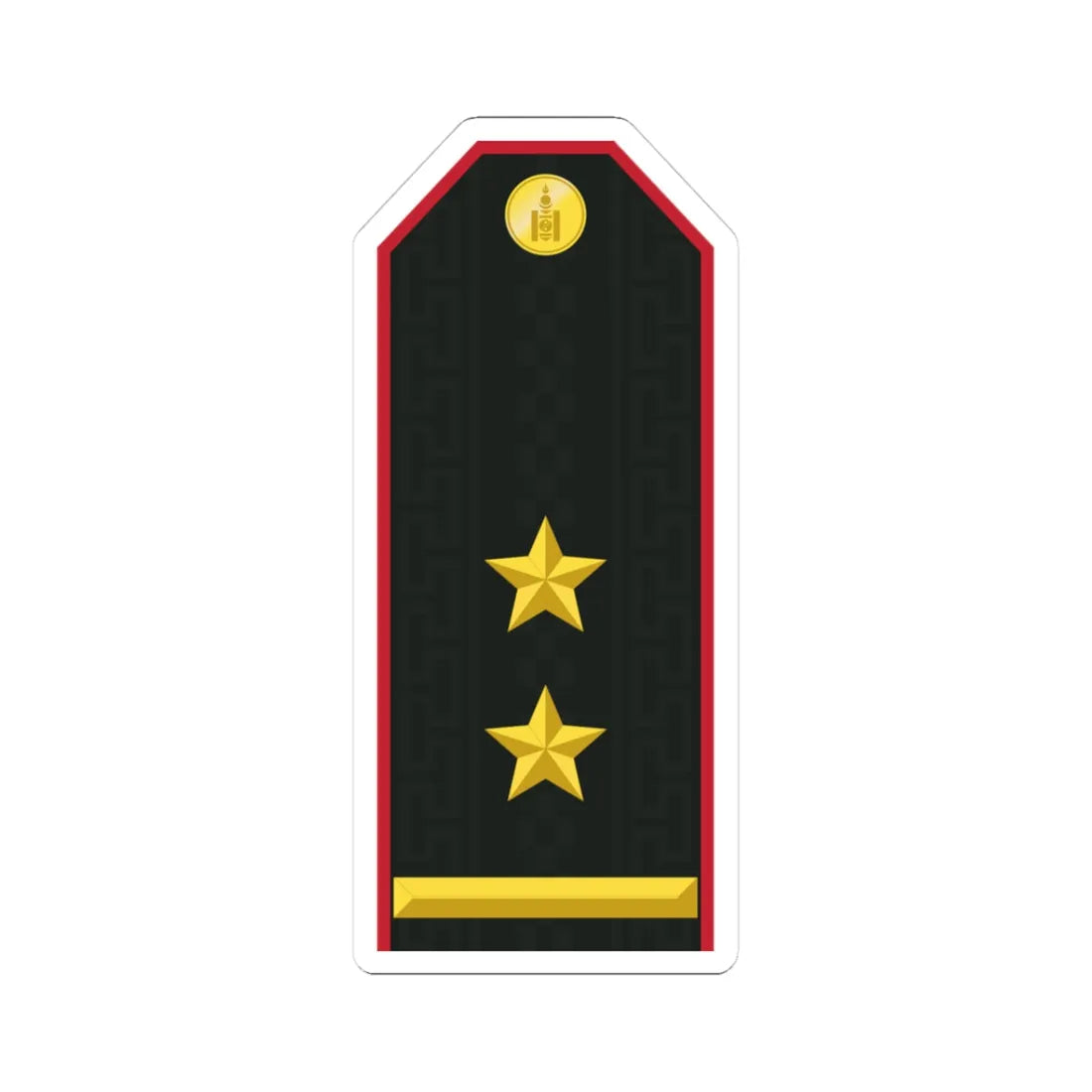 Mongolian Army LTC service (Mongolia) (Military Rank) STICKER Vinyl Kiss-Cut Decal 3 Inch White - The Sticker Space