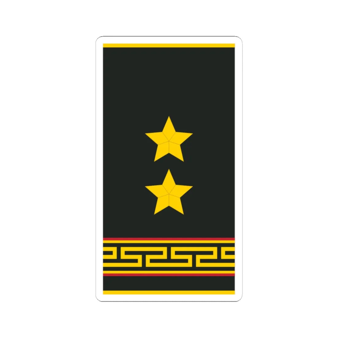 Mongolian Army LTC shirt (Mongolia) (Military Rank) STICKER Vinyl Kiss-Cut Decal 3 Inch White - The Sticker Space