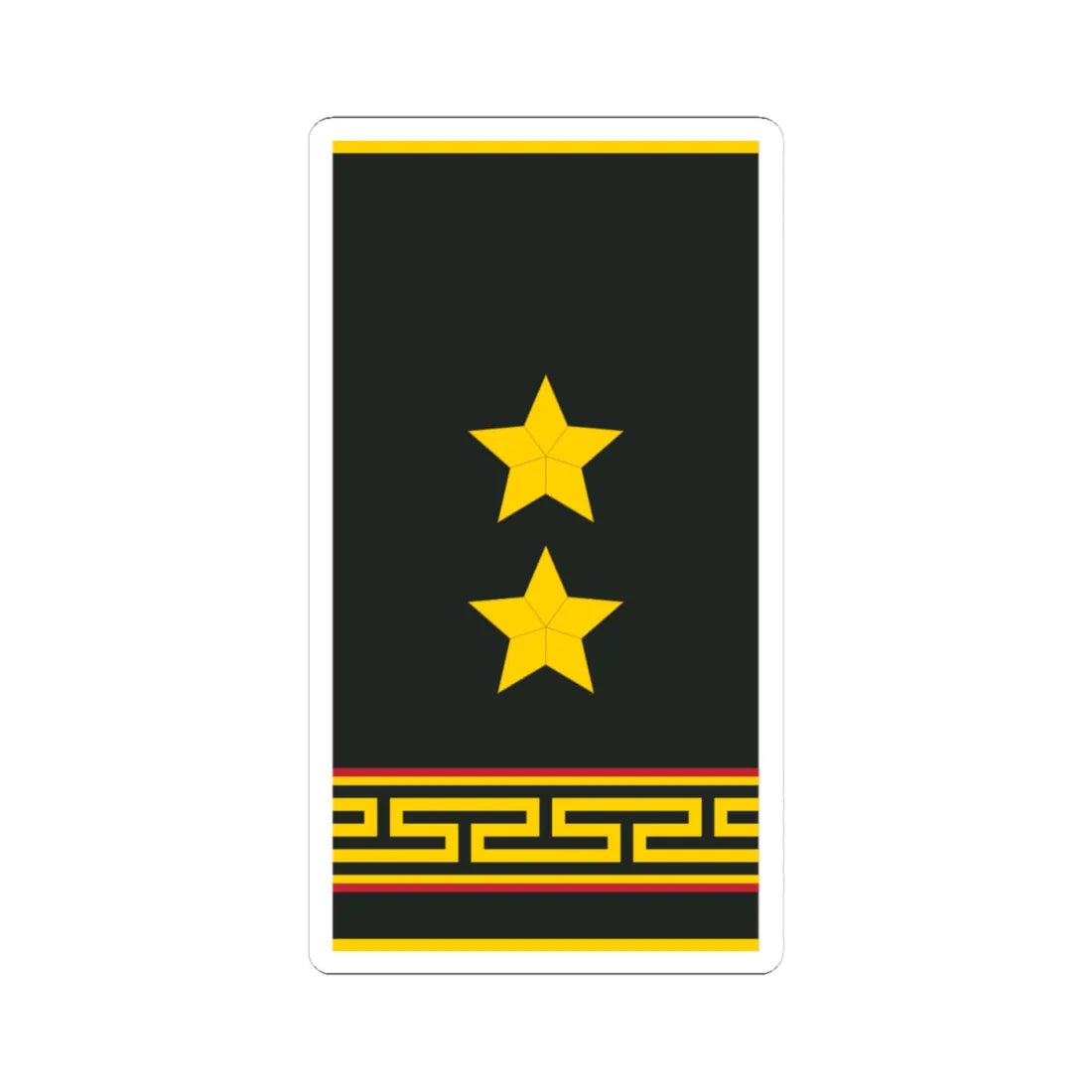 Mongolian Army LTC shirt (Mongolia) (Military Rank) STICKER Vinyl Kiss-Cut Decal 4 Inch White - The Sticker Space