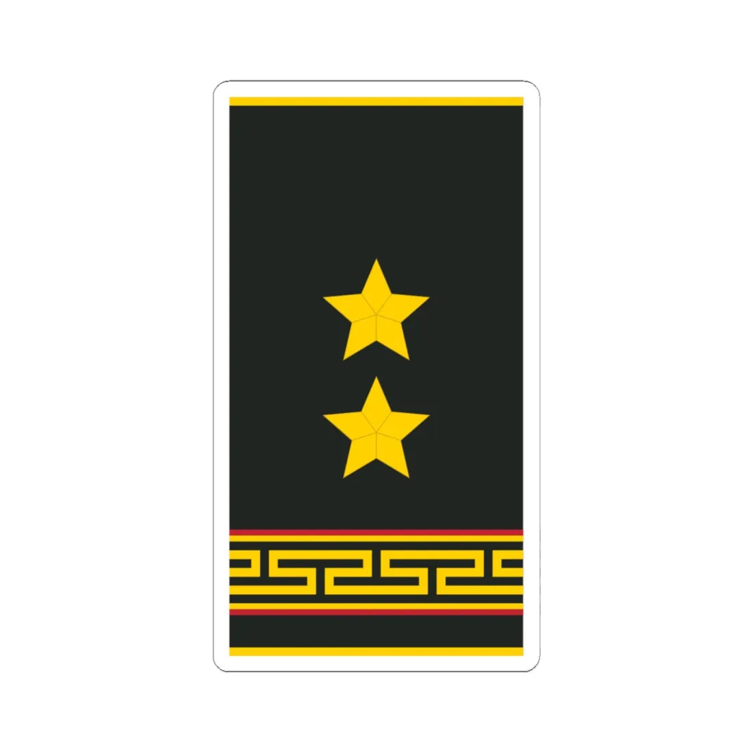 Mongolian Army LTC shirt (Mongolia) (Military Rank) STICKER Vinyl Kiss-Cut Decal 6 Inch White - The Sticker Space
