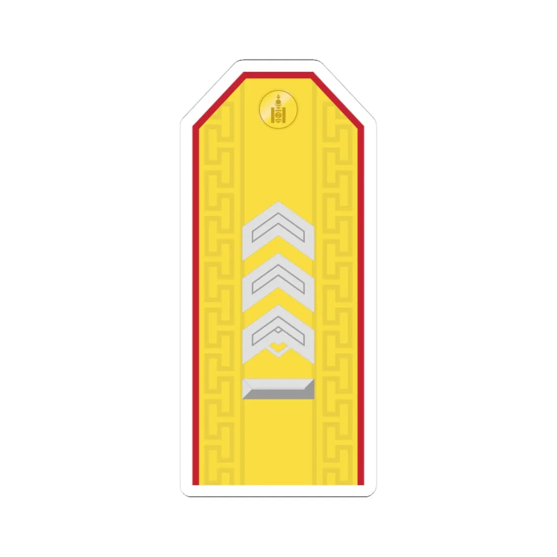 Mongolian Army MSG parade (Mongolia) (Military Rank) STICKER Vinyl Kiss-Cut Decal 3 Inch White - The Sticker Space