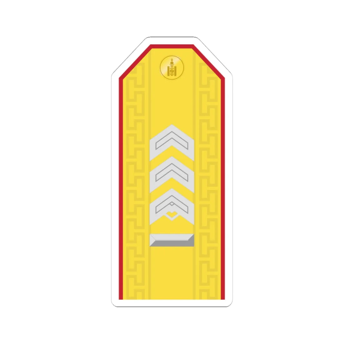 Mongolian Army MSG parade (Mongolia) (Military Rank) STICKER Vinyl Kiss-Cut Decal 4 Inch White - The Sticker Space