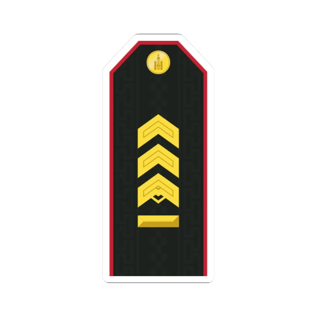 Mongolian Army MSG service (Mongolia) (Military Rank) STICKER Vinyl Kiss-Cut Decal 2 Inch White - The Sticker Space