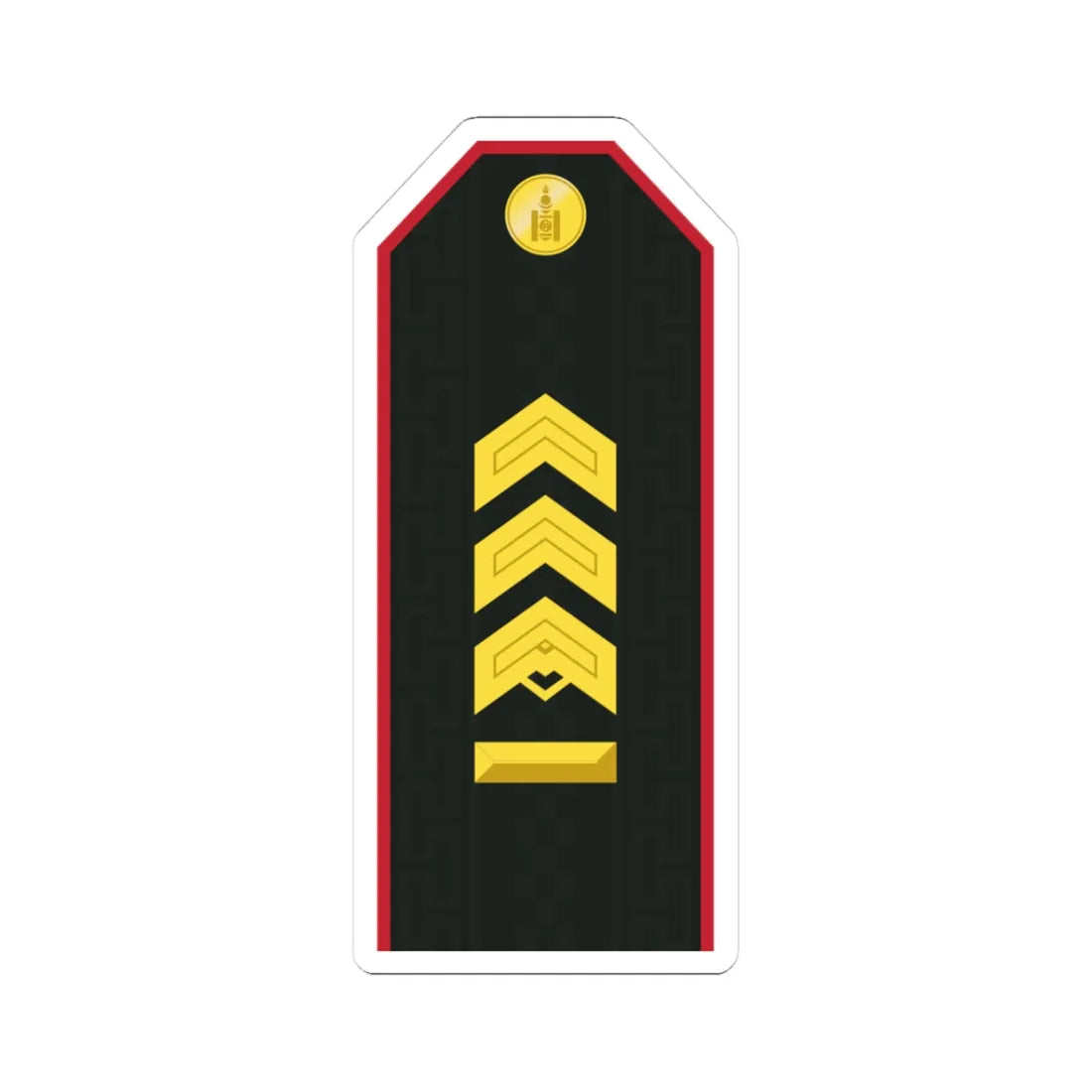 Mongolian Army MSG service (Mongolia) (Military Rank) STICKER Vinyl Kiss-Cut Decal 3 Inch White - The Sticker Space