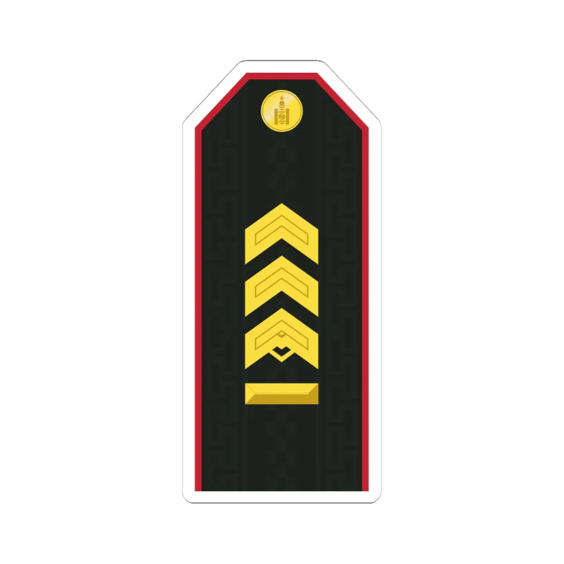 Mongolian Army MSG service (Mongolia) (Military Rank) STICKER Vinyl Kiss-Cut Decal 4 Inch White - The Sticker Space