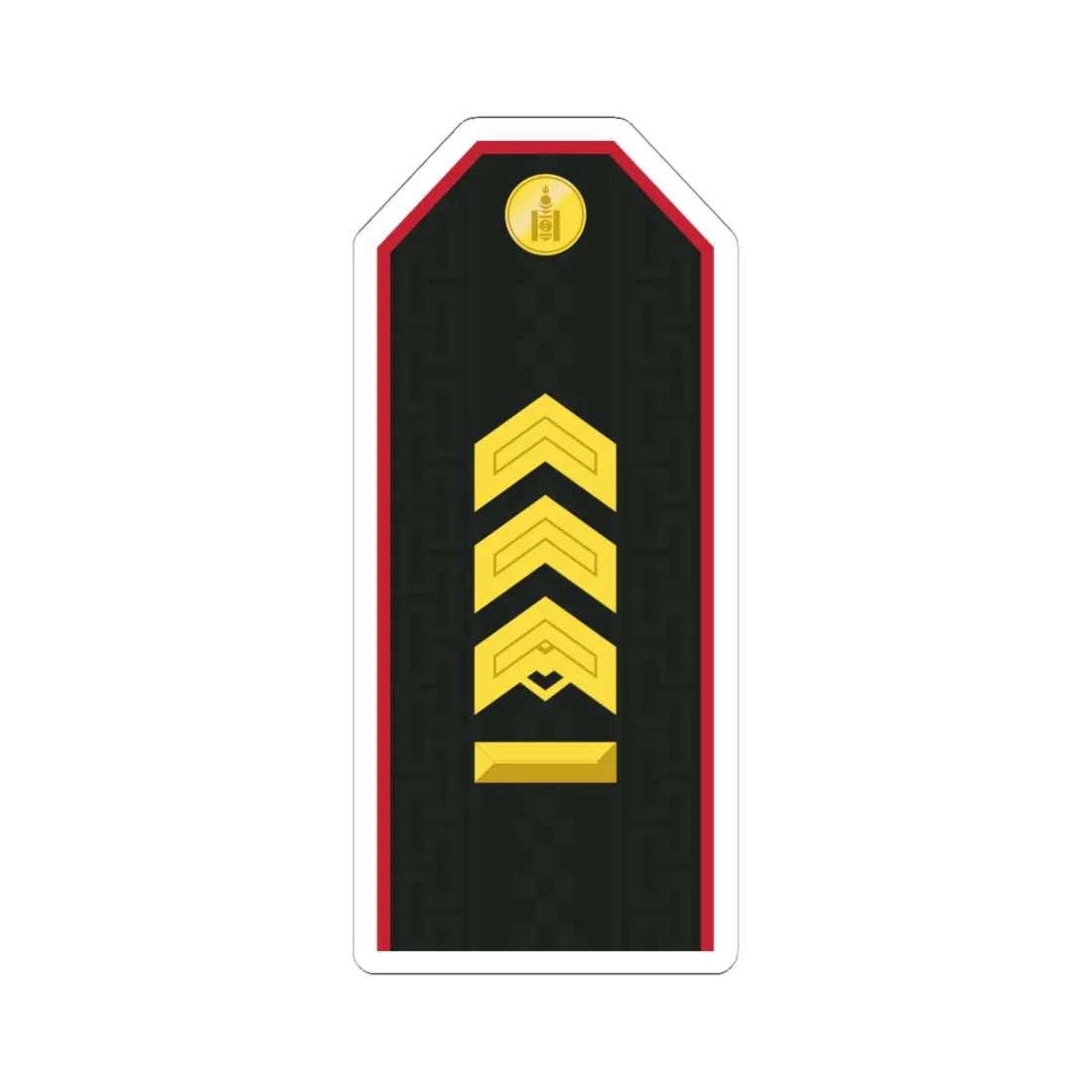 Mongolian Army MSG service (Mongolia) (Military Rank) STICKER Vinyl Kiss-Cut Decal 6 Inch White - The Sticker Space