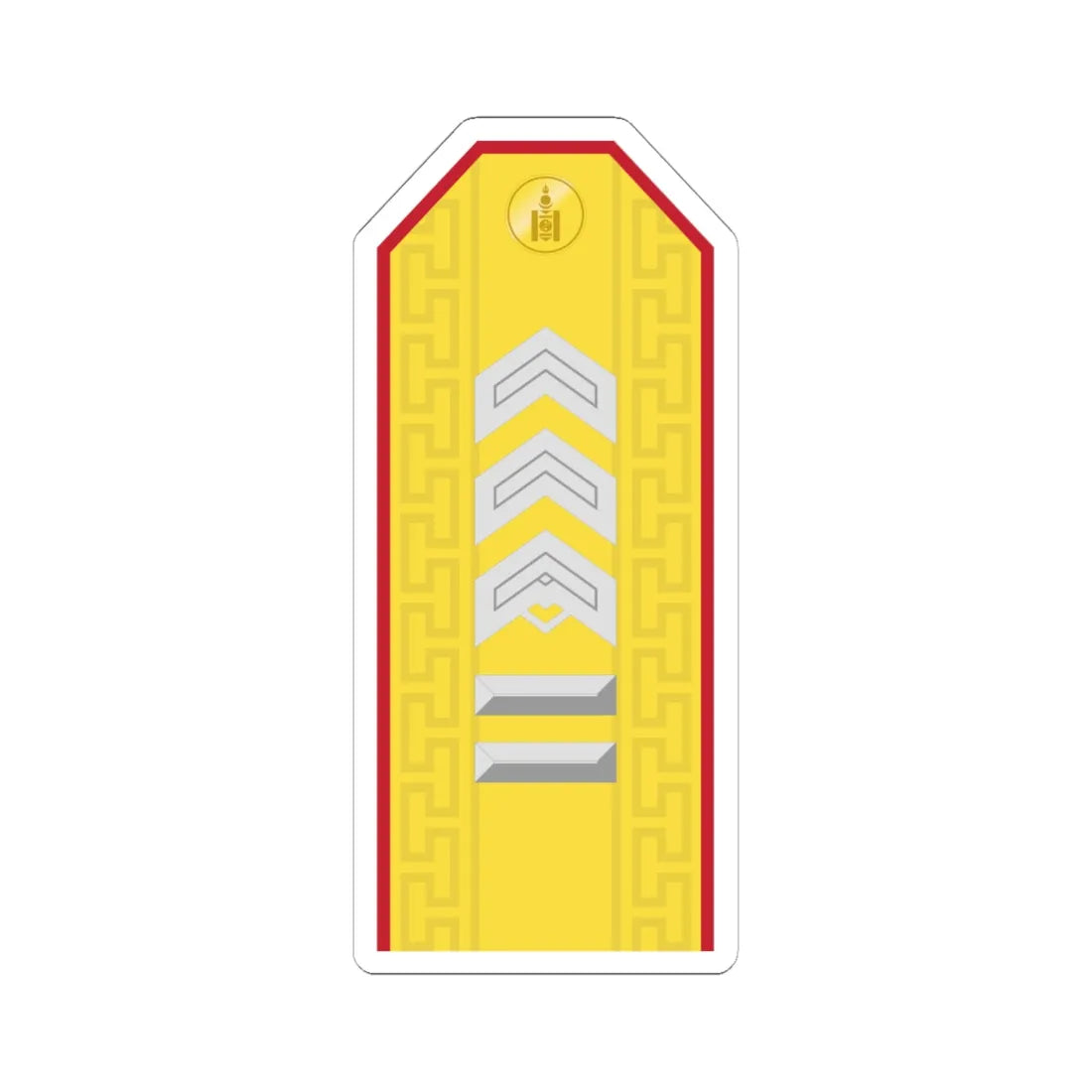 Mongolian Army SGM parade (Mongolia) (Military Rank) STICKER Vinyl Kiss-Cut Decal 6 Inch White - The Sticker Space