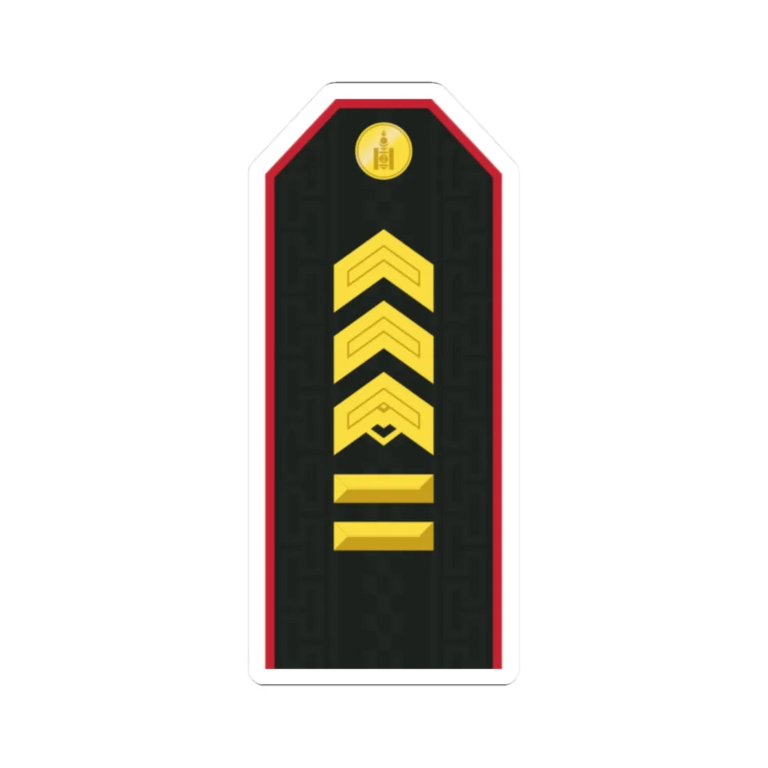 Mongolian Army SGM service (Mongolia) (Military Rank) STICKER Vinyl Kiss-Cut Decal 2 Inch White - The Sticker Space