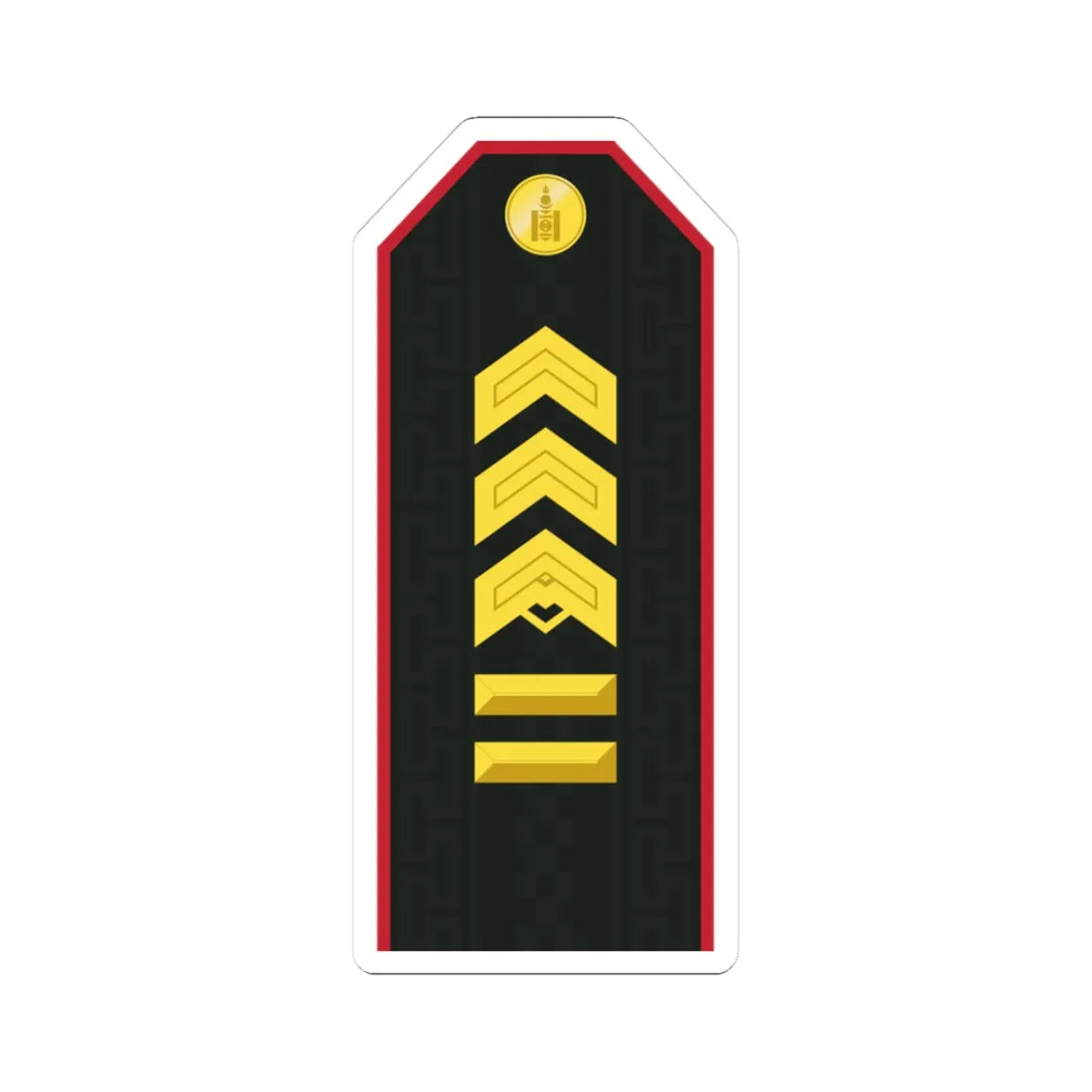Mongolian Army SGM service (Mongolia) (Military Rank) STICKER Vinyl Kiss-Cut Decal 3 Inch White - The Sticker Space