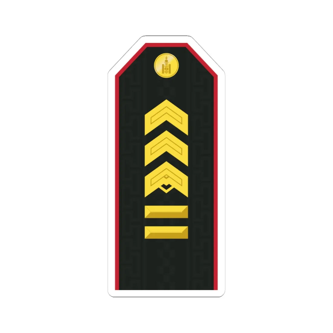Mongolian Army SGM service (Mongolia) (Military Rank) STICKER Vinyl Kiss-Cut Decal 4 Inch White - The Sticker Space