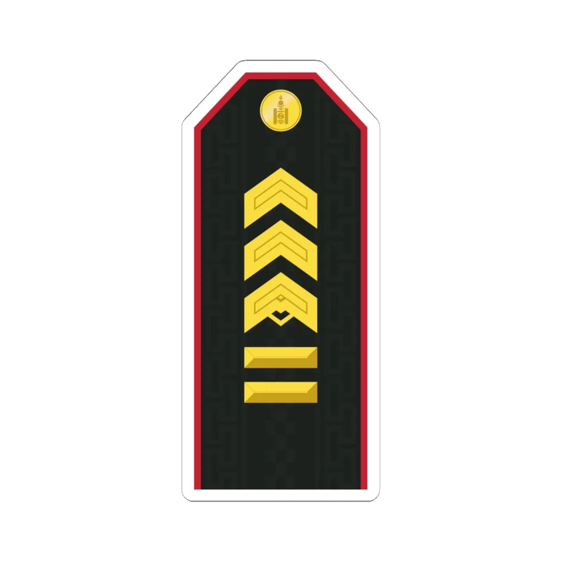Mongolian Army SGM service (Mongolia) (Military Rank) STICKER Vinyl Kiss-Cut Decal 6 Inch White - The Sticker Space