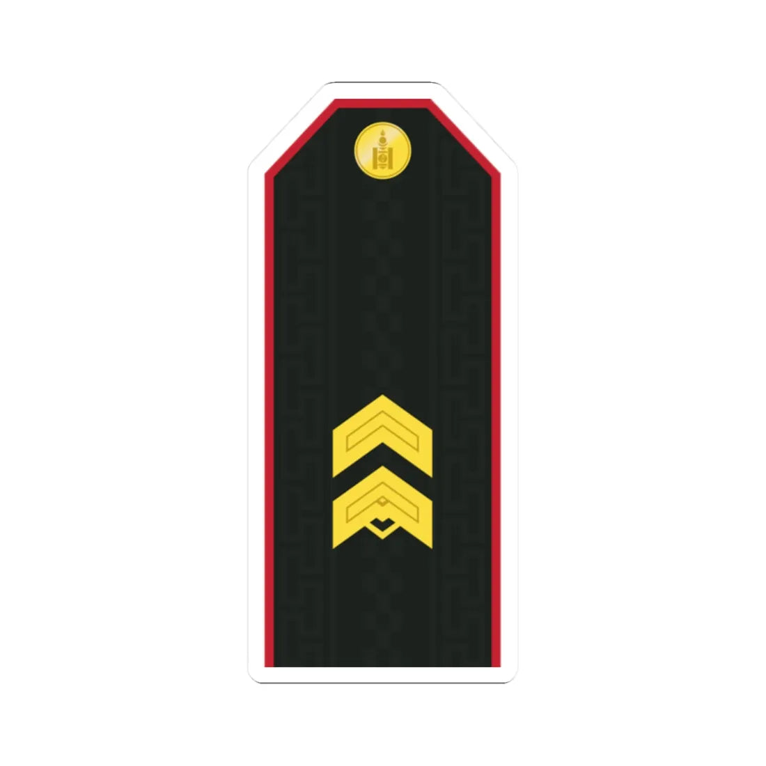 Mongolian Army SGT service (Mongolia) (Military Rank) STICKER Vinyl Kiss-Cut Decal 2 Inch White - The Sticker Space