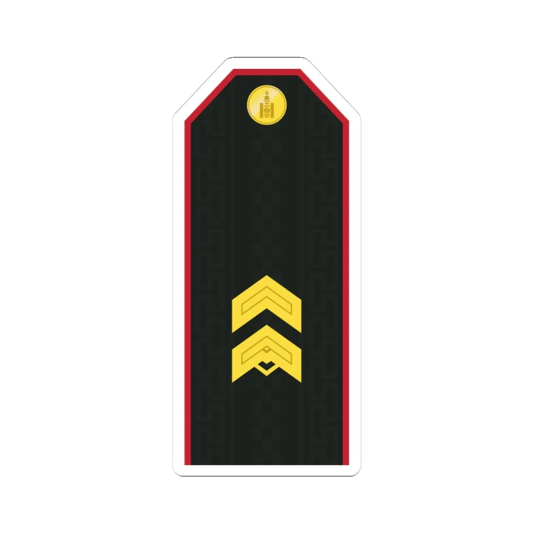 Mongolian Army SGT service (Mongolia) (Military Rank) STICKER Vinyl Kiss-Cut Decal 3 Inch White - The Sticker Space