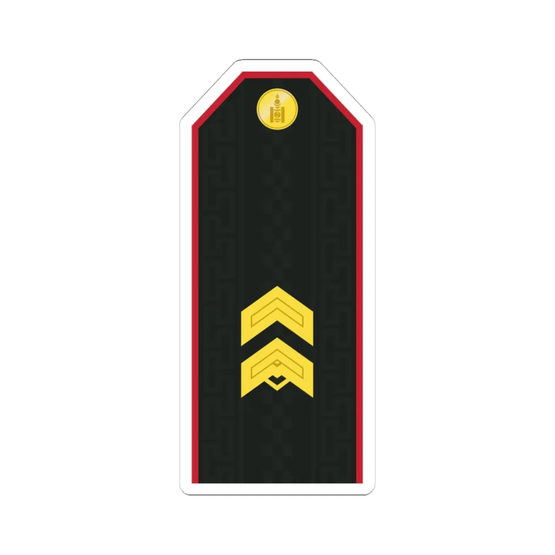 Mongolian Army SGT service (Mongolia) (Military Rank) STICKER Vinyl Kiss-Cut Decal 4 Inch White - The Sticker Space