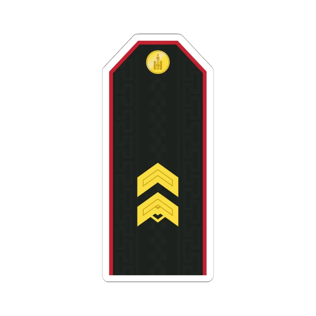 Mongolian Army SGT service (Mongolia) (Military Rank) STICKER Vinyl Kiss-Cut Decal 6 Inch White - The Sticker Space