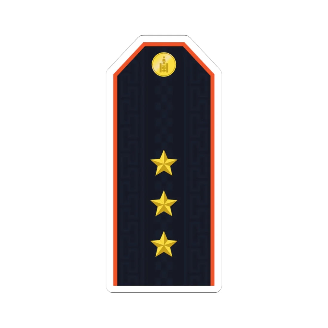 Mongolian Civil defense 1LT service (Mongolia) (Military Rank) STICKER Vinyl Kiss-Cut Decal 3 Inch White - The Sticker Space