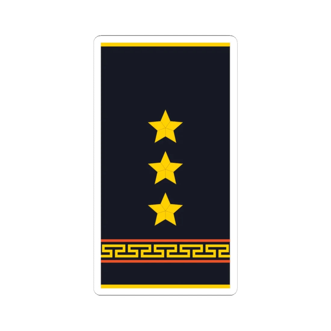 Mongolian Civil defense 1LT shirt (Mongolia) (Military Rank) STICKER Vinyl Kiss-Cut Decal 3 Inch White - The Sticker Space