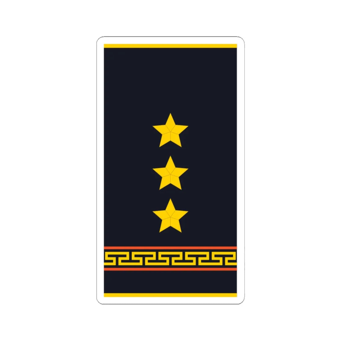 Mongolian Civil defense 1LT shirt (Mongolia) (Military Rank) STICKER Vinyl Kiss-Cut Decal 6 Inch White - The Sticker Space