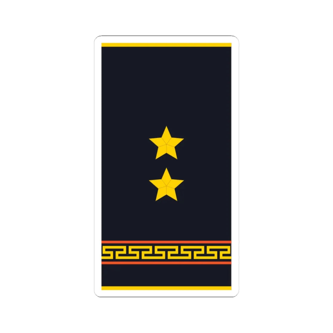 Mongolian Civil defense 2LT shirt (Mongolia) (Military Rank) STICKER Vinyl Kiss-Cut Decal 4 Inch White - The Sticker Space