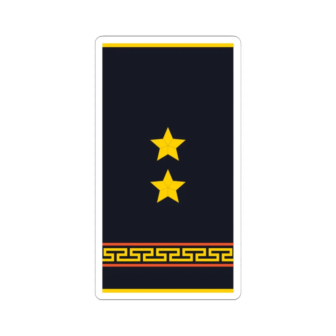 Mongolian Civil defense 2LT shirt (Mongolia) (Military Rank) STICKER Vinyl Kiss-Cut Decal 6 Inch White - The Sticker Space