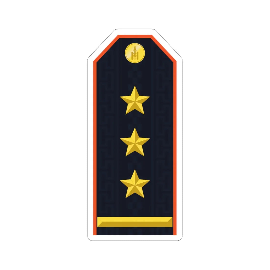 Mongolian Civil defense COL service (Mongolia) (Military Rank) STICKER Vinyl Kiss-Cut Decal 6 Inch White - The Sticker Space