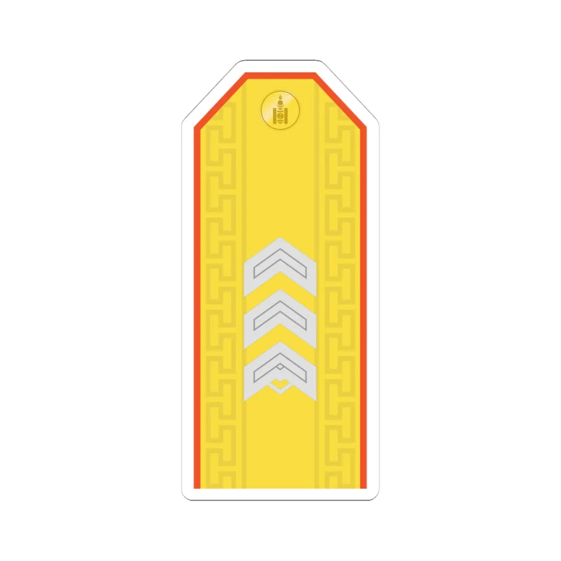Mongolian Civil defense SSG parade (Mongolia) (Military Rank) STICKER Vinyl Kiss-Cut Decal 4 Inch White - The Sticker Space