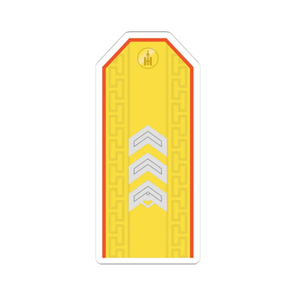 Mongolian Civil defense SSG parade (Mongolia) (Military Rank) STICKER Vinyl Kiss-Cut Decal 4 Inch White - The Sticker Space