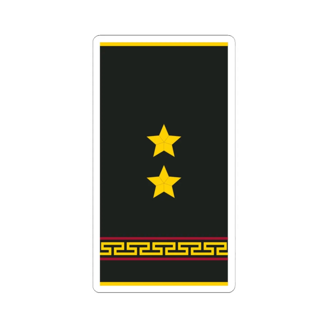 Mongolian Internal troops 2LT shirt (Mongolia) (Military Rank) STICKER Vinyl Kiss-Cut Decal 6 Inch White - The Sticker Space