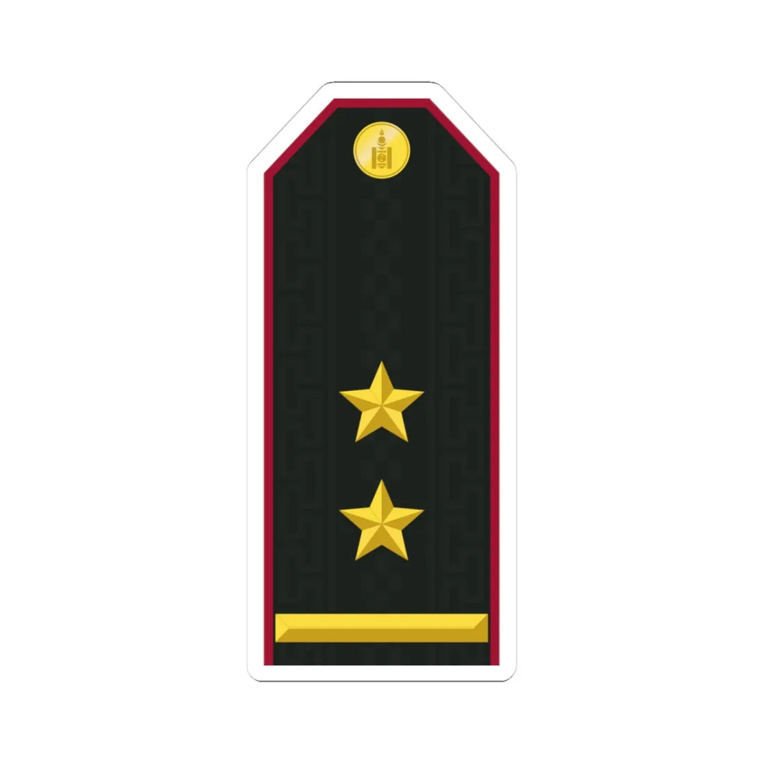 Mongolian Internal troops LTC service (Mongolia) (Military Rank) STICKER Vinyl Kiss-Cut Decal 3 Inch White - The Sticker Space