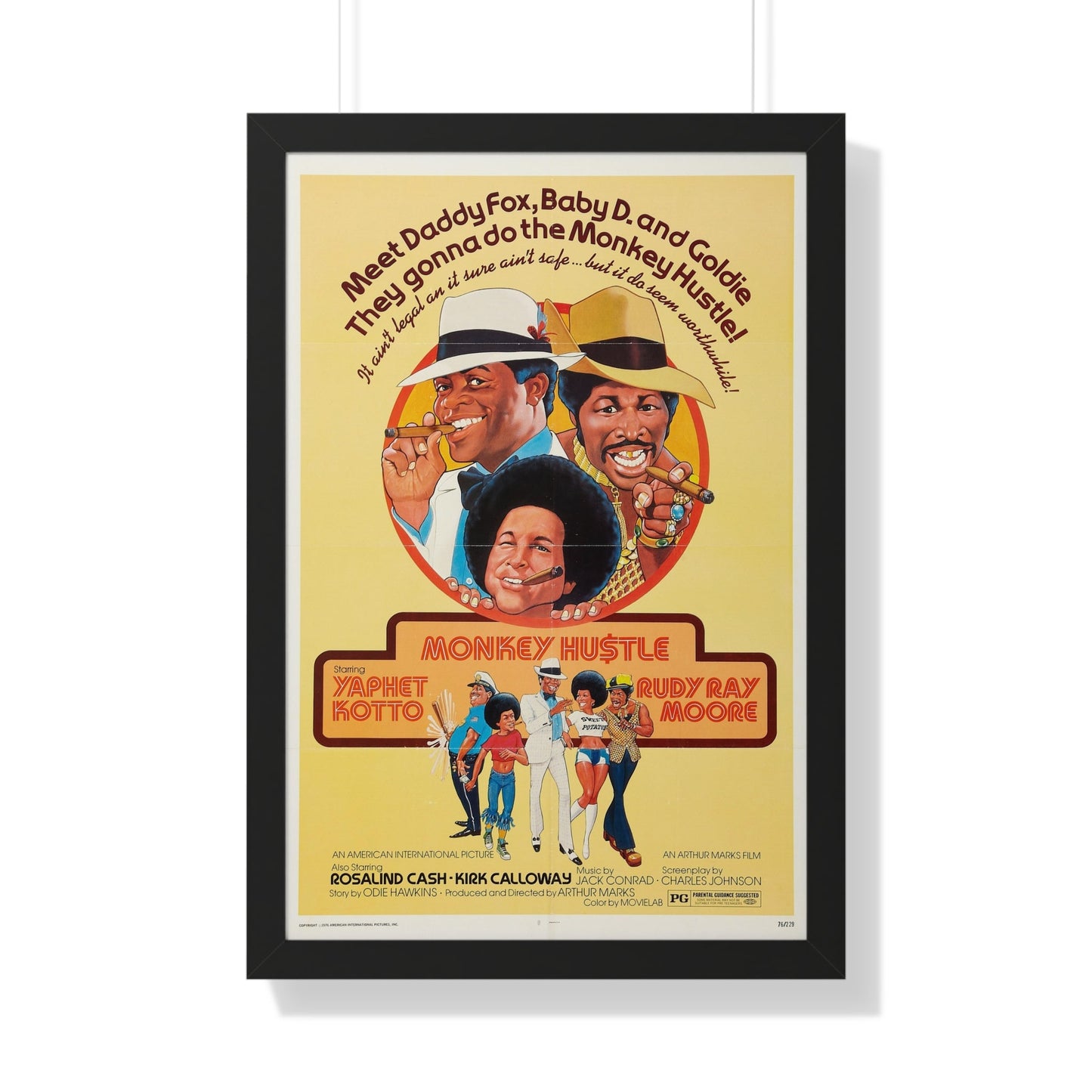 MONKEY HUSTLE 1976 - Framed Movie Poster-20" x 30"-The Sticker Space