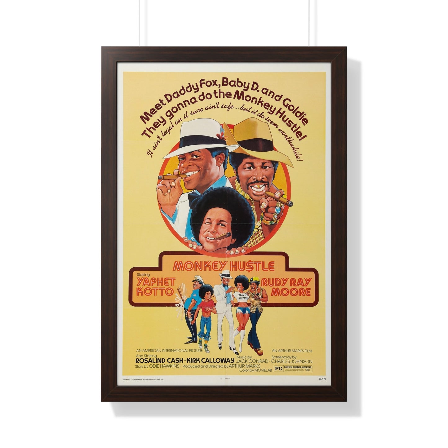 MONKEY HUSTLE 1976 - Framed Movie Poster-20" x 30"-The Sticker Space