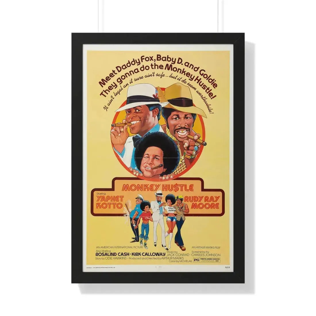 MONKEY HUSTLE 1976 - Framed Movie Poster - The Sticker Space