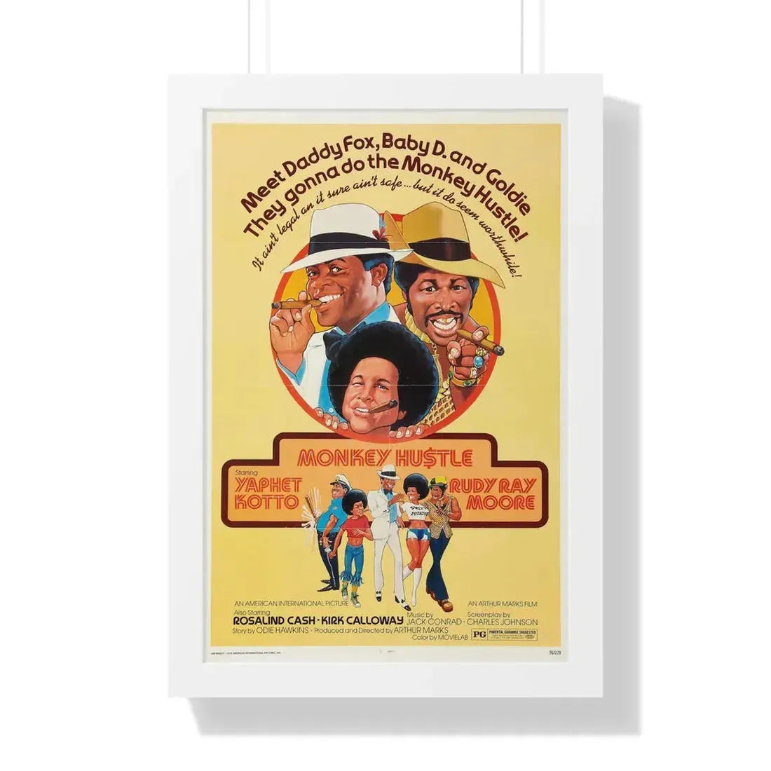 MONKEY HUSTLE 1976 - Framed Movie Poster - The Sticker Space