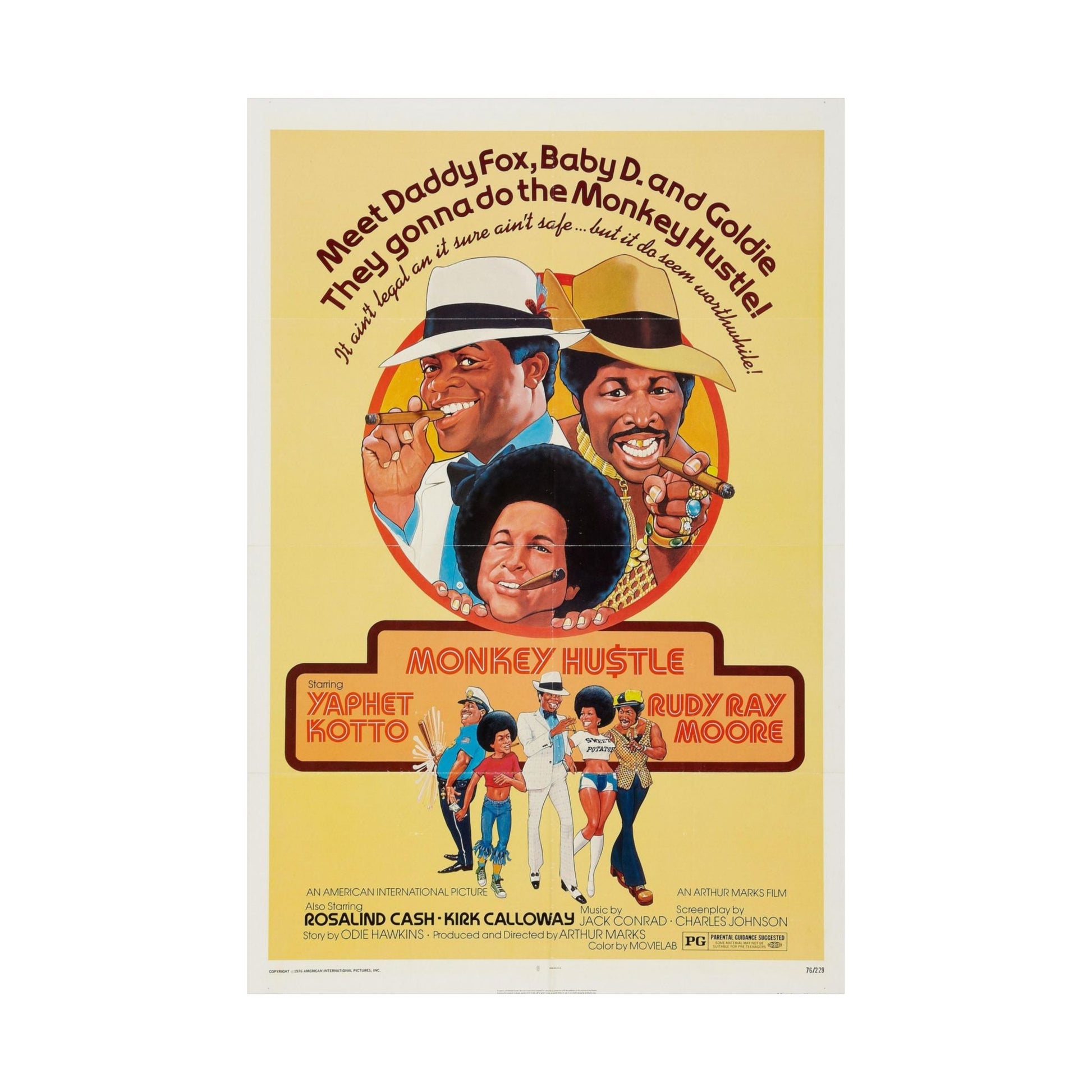 MONKEY HUSTLE 1976 - Paper Movie Poster-The Sticker Space