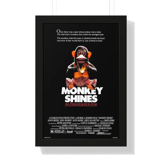 MONKEY SHINES 1988 - Framed Movie Poster 16″ x 24″ Black - The Sticker Space