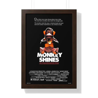 MONKEY SHINES 1988 - Framed Movie Poster 16″ x 24″ Walnut - The Sticker Space