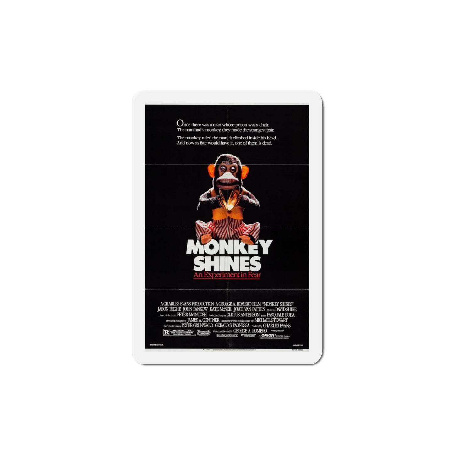 Monkey Shines 1988 Movie Poster Die-Cut Magnet-4" x 4"-The Sticker Space