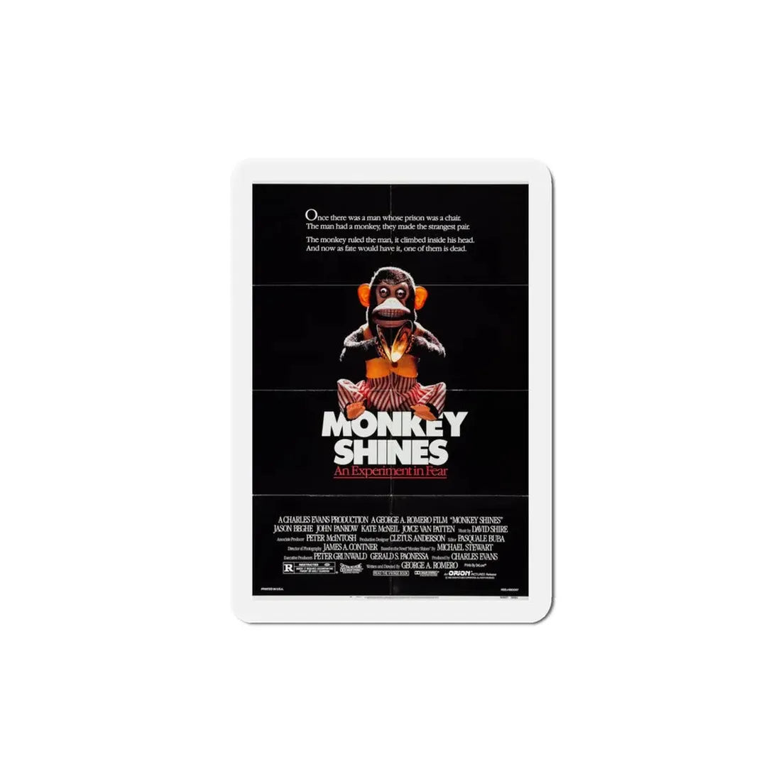 Monkey Shines 1988 Movie Poster Refrigerator Magnet - The Sticker Space