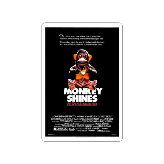 MONKEY SHINES 1988 Movie Poster STICKER Vinyl Die-Cut Decal-2 Inch-The Sticker Space