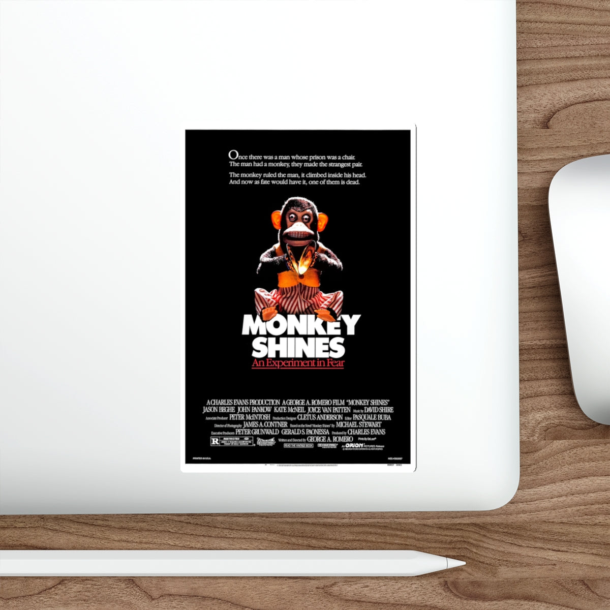 MONKEY SHINES 1988 Movie Poster STICKER Vinyl Die-Cut Decal-The Sticker Space