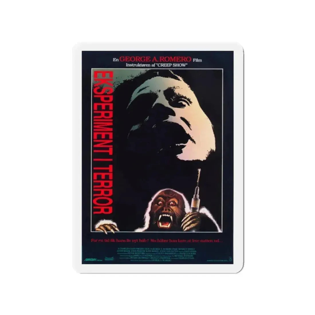 MONKEY SHINES (DANISH) 1988 Movie Poster - Refrigerator Magnet 2 Inch Die-Cut - The Sticker Space