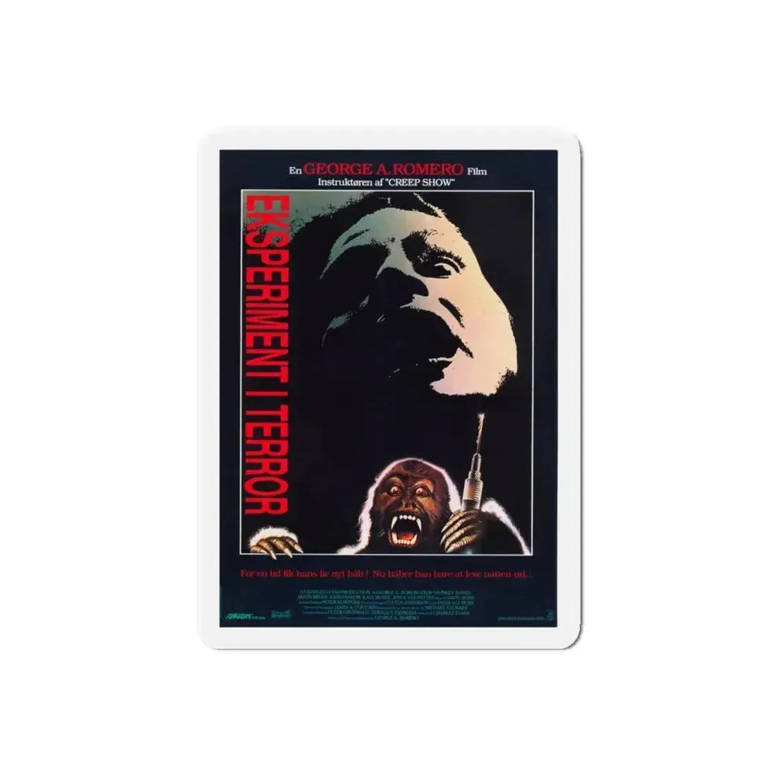 MONKEY SHINES (DANISH) 1988 Movie Poster - Refrigerator Magnet 6 Inch Die-Cut - The Sticker Space