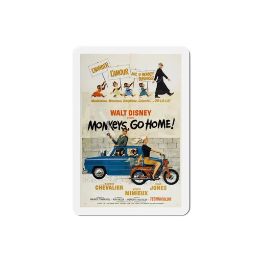 Monkeys Go Home 1967 Movie Poster Refrigerator Magnet 2 Inch - The Sticker Space