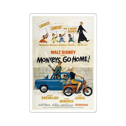 Monkeys Go Home 1967 Movie Poster - STICKER Vinyl Kiss-Cut Decal 3 Inch White - The Sticker Space