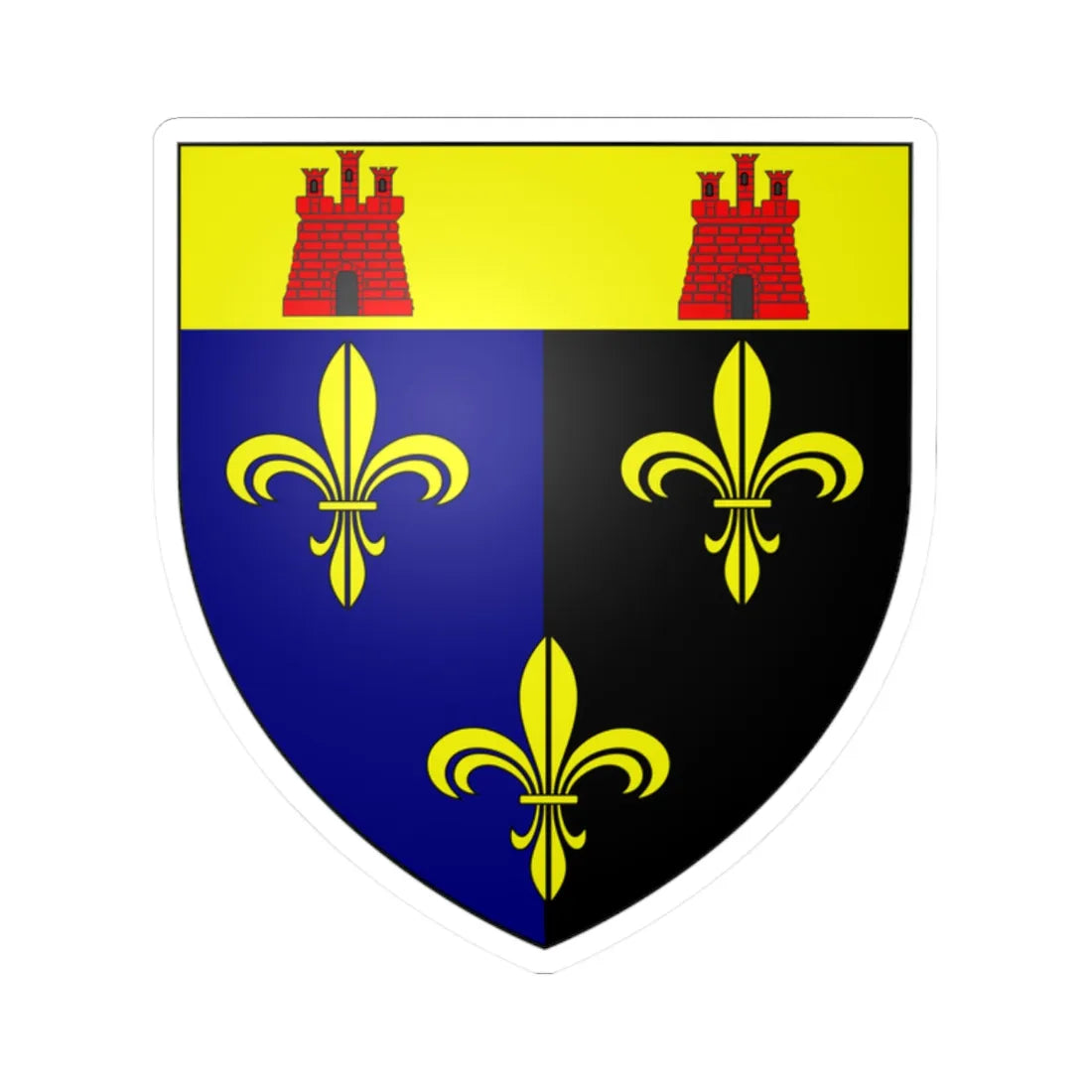 MONMOUTHSHIRE Shield (United Kingdom) (Coat of Arms) STICKER Vinyl Kiss-Cut Decal 2 Inch White - The Sticker Space