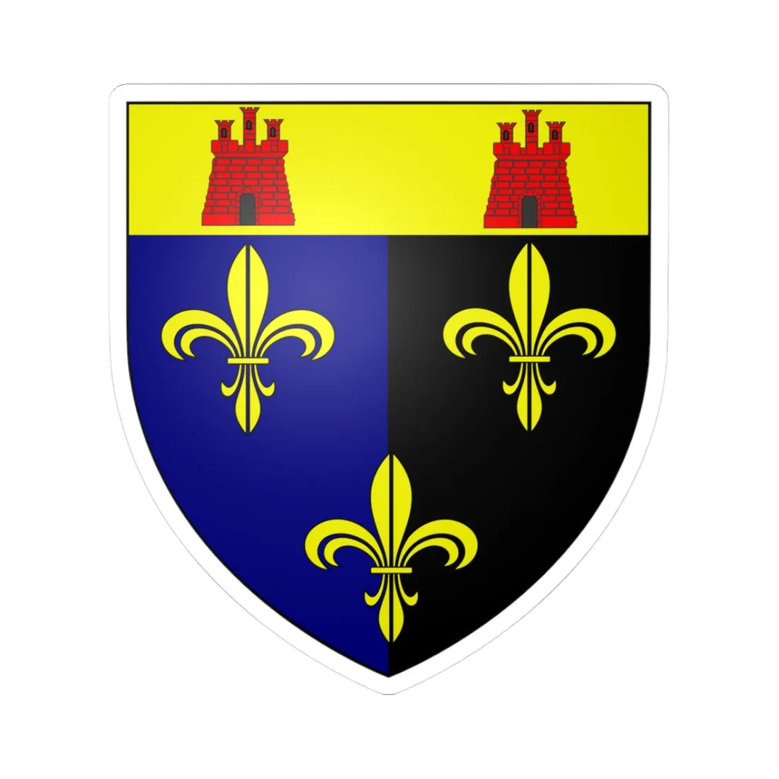 MONMOUTHSHIRE Shield (United Kingdom) (Coat of Arms) STICKER Vinyl Kiss-Cut Decal 3 Inch White - The Sticker Space