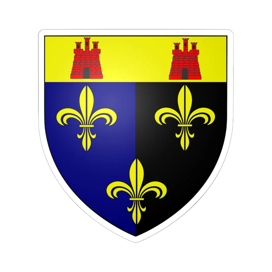 MONMOUTHSHIRE Shield (United Kingdom) (Coat of Arms) STICKER Vinyl Kiss-Cut Decal 6 Inch White - The Sticker Space