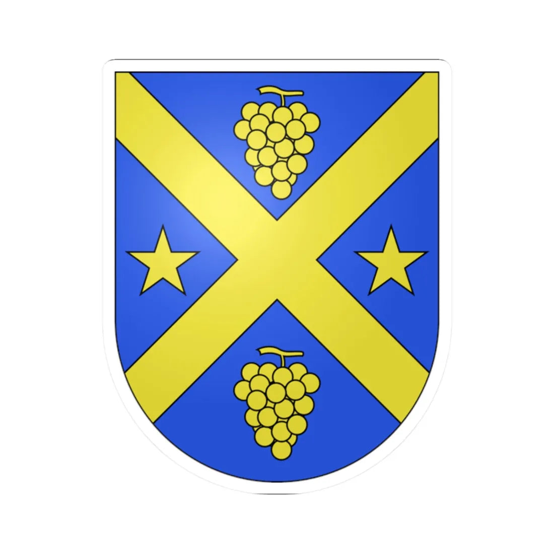 Monnaz-coat of arms (Switzerland) (Coat of Arms) STICKER Vinyl Kiss-Cut Decal 2 Inch White - The Sticker Space