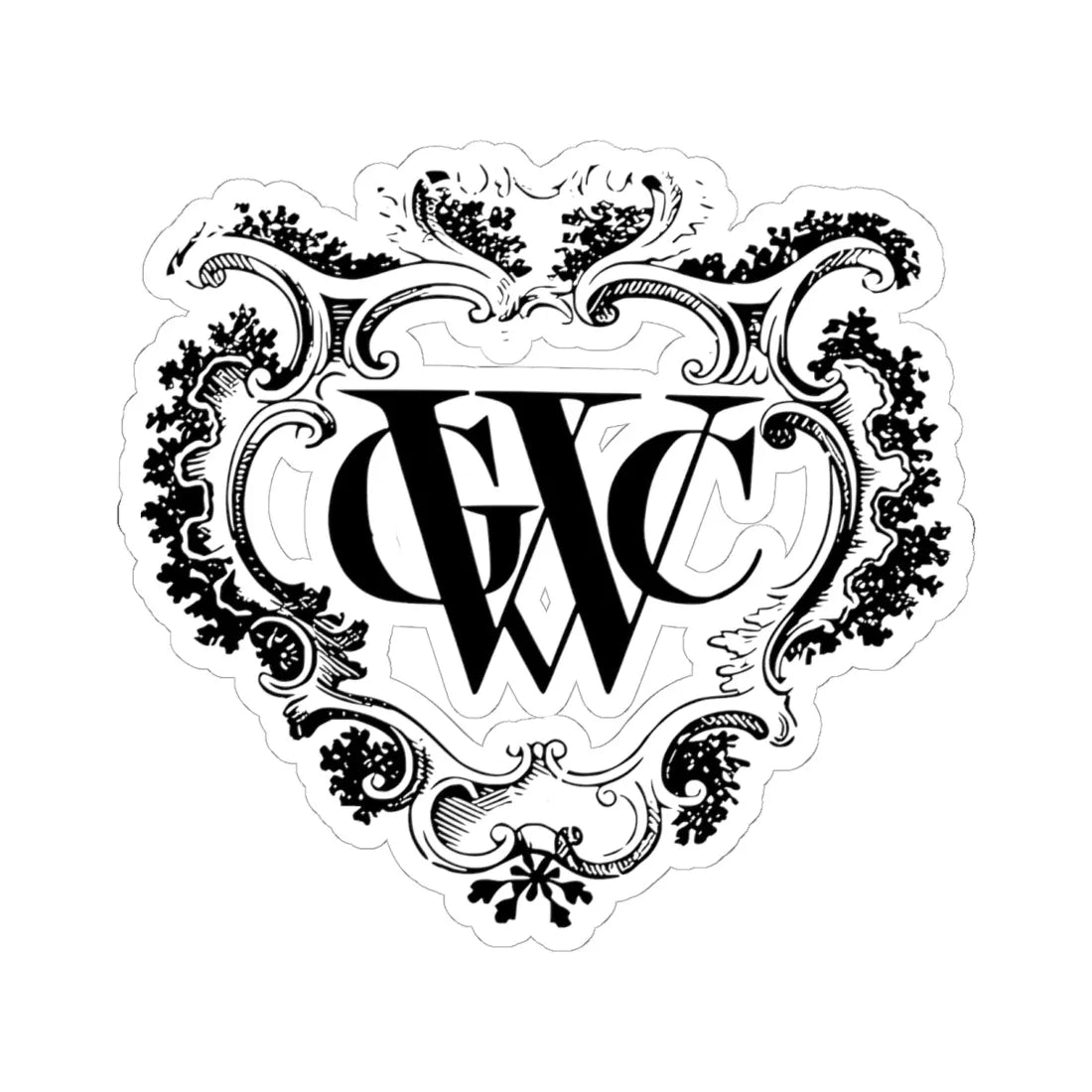 Monogram WIC (Netherlands) (Coat of Arms) STICKER Vinyl Kiss-Cut Decal 6 Inch White - The Sticker Space